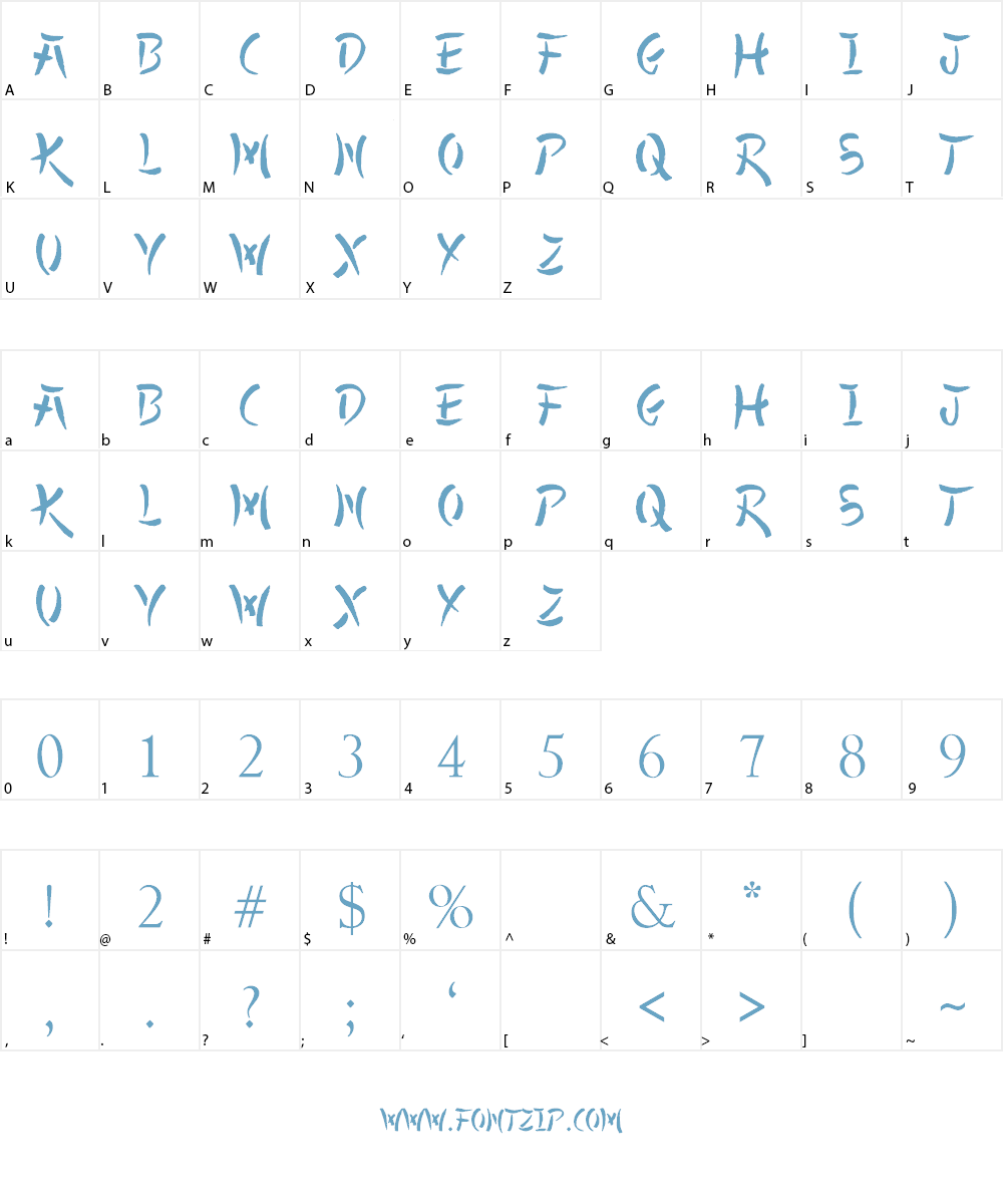 All Yoko Font Character
